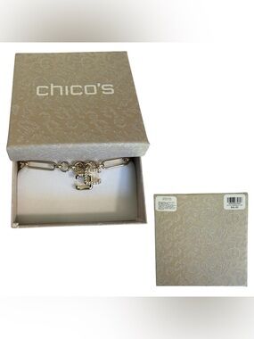 Chico’s Gold Tone Necklace w/ Box